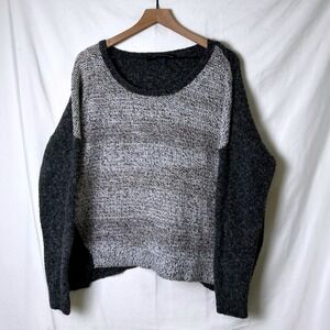 French Connection Womens Oversized Wool Blend Sweater Grey Size M Sequin Cozy